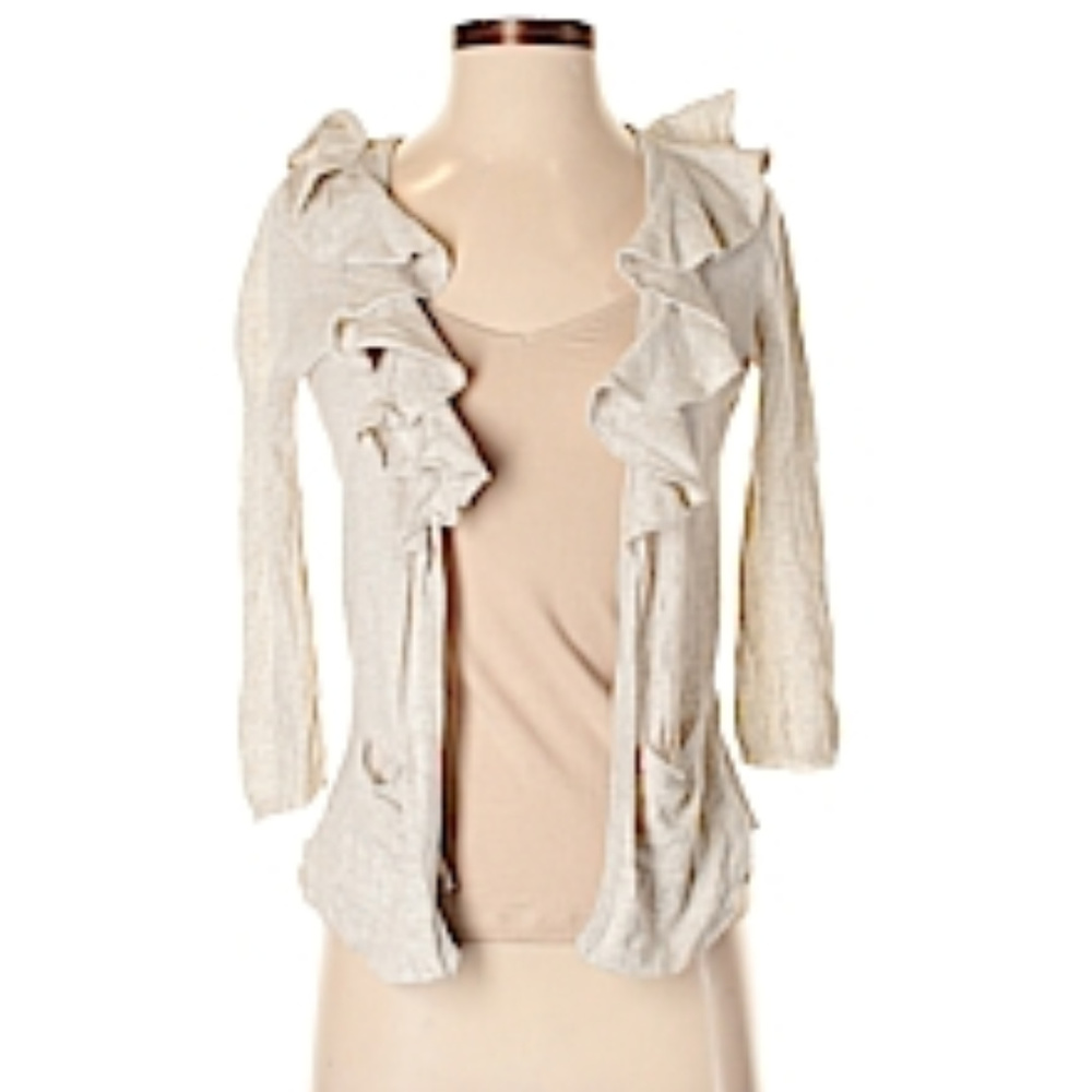 American Rag Tan Ruffled Sweater